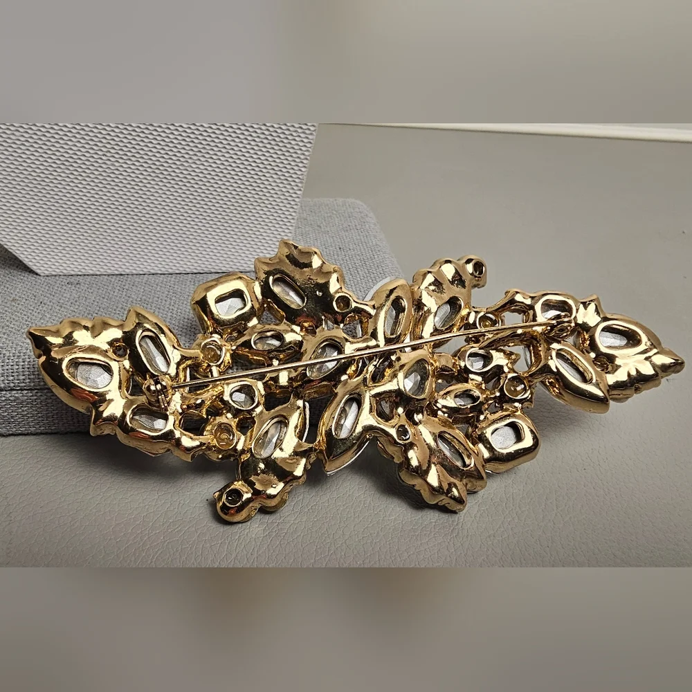 [M. Haskell For INC] Large Gold Crystal Cluster Statement Brooch/Pin